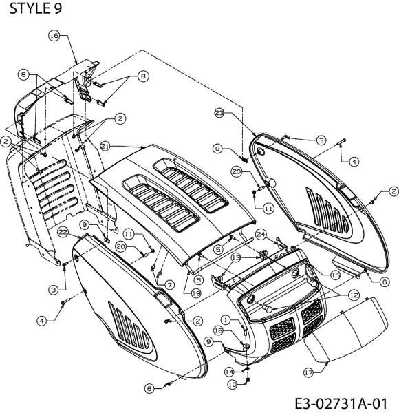 Body POLO 108/15,5 H Cat.2006 Garden tractor