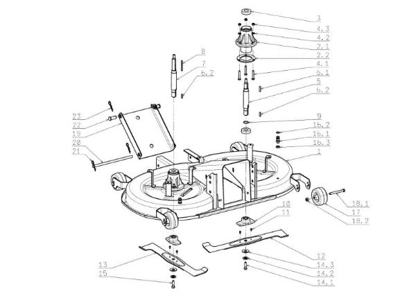 Mowing deck (1/2) OM 104J/20H Cat.2006-2007 Garden tractor