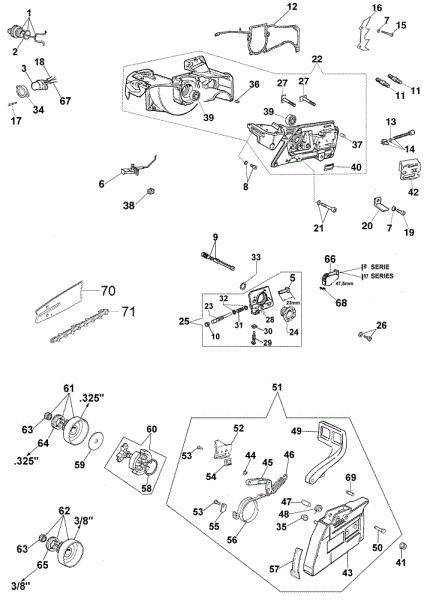 Crankcase and chain brake 956 Chainsaw