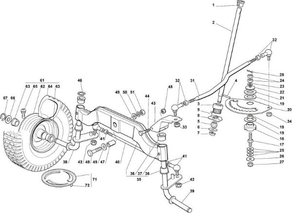 Steering arm OM 122C/22H Cat.2007 Garden tractor