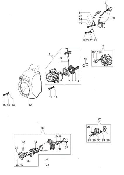 Starter assy and clutch SPARTA 250 S (Euro2) Brushcutter