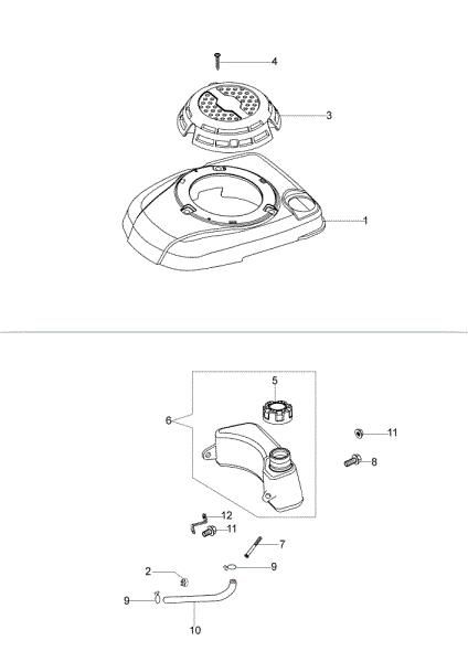 Fuel tank and cover G 48 TK (K50) Lawnmower