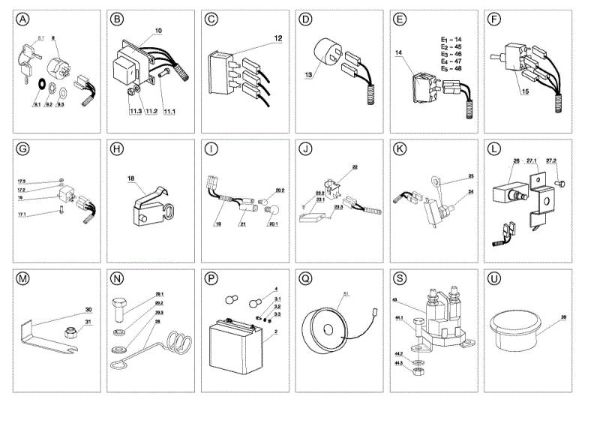 Electrical parts OM 105J/16H Cat.2008 Garden tractor