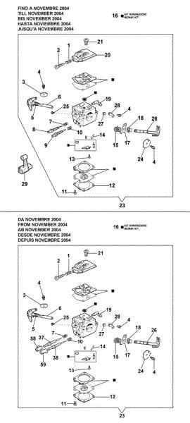 Carburetor WT-535A, WT-561A 940 C Chainsaw