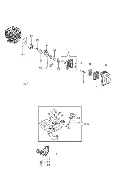 Tank and air filter BC 280 T Brushcutter
