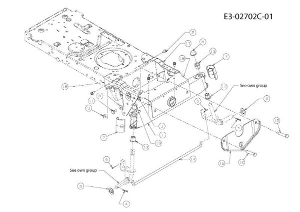 Front axle (1/2) TORNADO 108/20 H Garden tractor