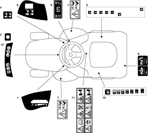 Labels (1/2) OM 93C/13,5H France Cat.2009 Garden tractor
