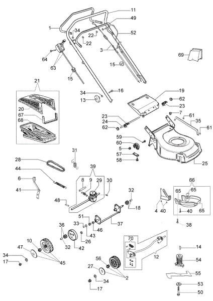 Illustrated parts list G 53 TK (K700) Lawnmower