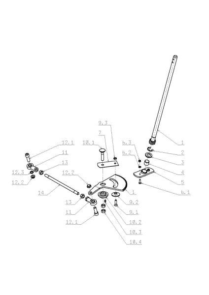 Steering arm OM 105J/15,5H Cat.2009 Garden tractor