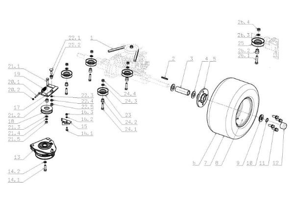 Rear axle OM 105J/23H Cat.2009 Garden tractor (only for the German market)