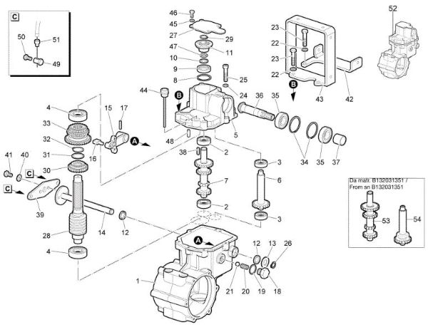 Speed gears of the change (1/2) WB 80 KR 11 Flail mowers