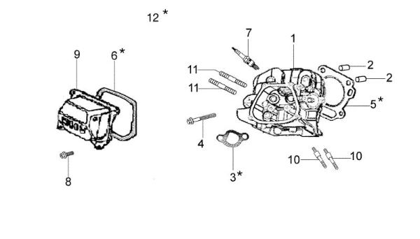 Cabeza cilindro MH 170 RKS (K700 H SN T210) Motoazada