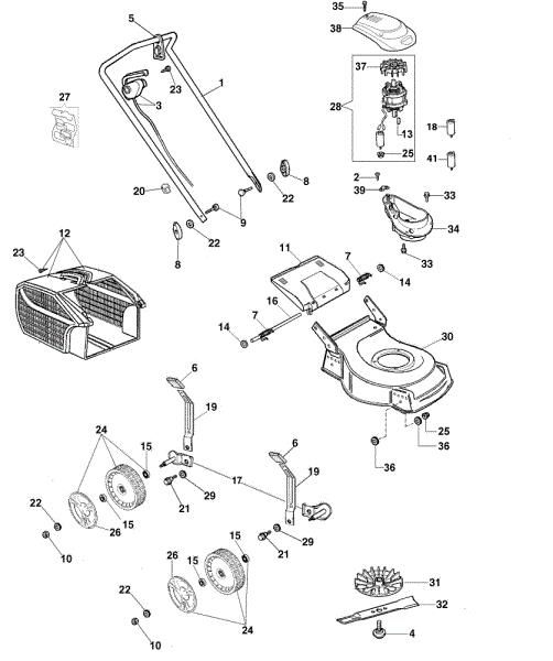 Despiece completo G 48 PE COMFORT PLUS Cortacesped eléctrico