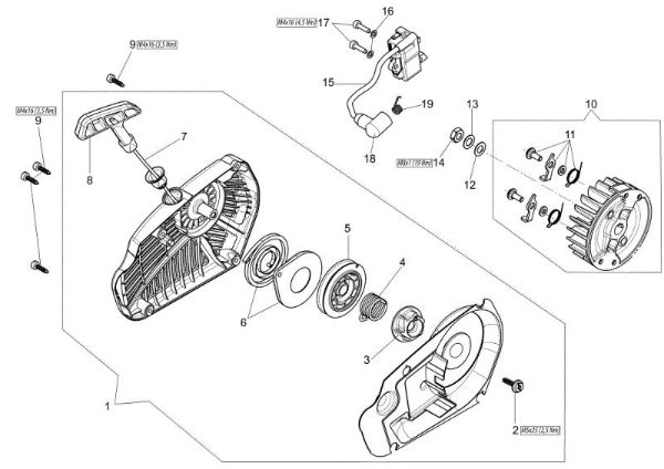 Arranque completo GST 360 Motosierra