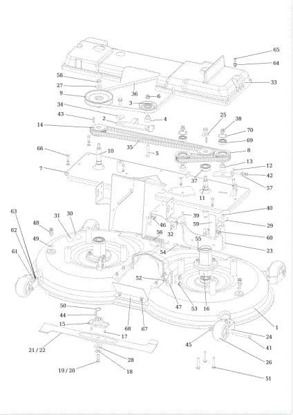 Plataforma de corte (1/2) (aluminium cutting deck) OM 124/24 KH (K2400AVD V-Twin) Cat. 2017 Tractor