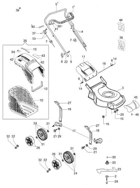 Despiece completo G 44 PK COMFORT PLUS (K500) (2018) Cortacesped