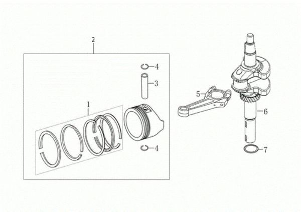 Ciguenal y piston G 53 PK COMFORT SD (K 805) EURO 5 Cortacesped