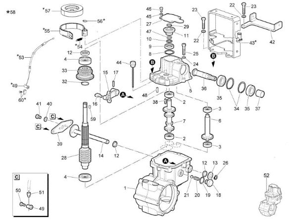 Engranajes del cambio WB 65 (K1100 H) Desbrozadora de ruedas