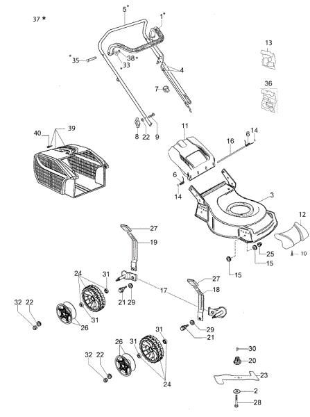 Despiece completo G 44 PK COMFORT (K450) Cortacesped