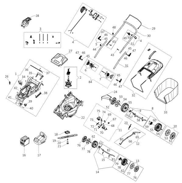 Despiece completo Gi 40 P Cortacesped