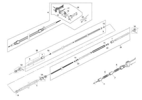 Trasmission rod PPX 275 Aplicación (Podadora)