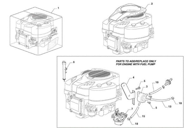 Motor y bomba de gasolina GLX 20-108HS Tractor