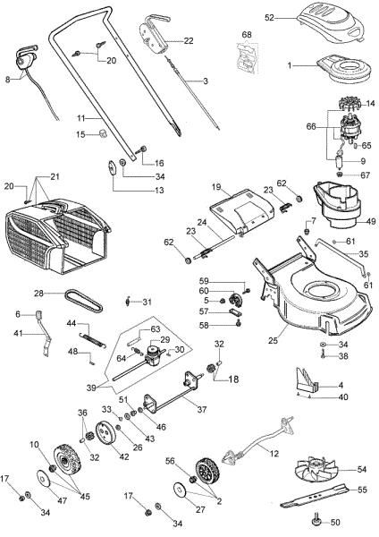 Despiece completo G 48 TE Cortacesped eléctrico