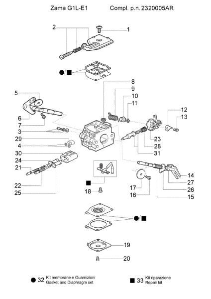 Carburador G1L-E11A GS 940 Motosierra