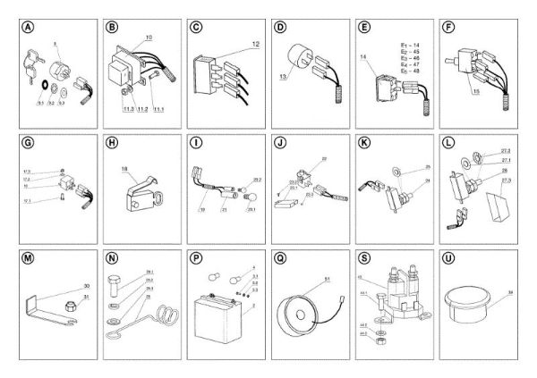 Piezas eléctricas OM 104JH/16H Cat.2006-2007 Tractor