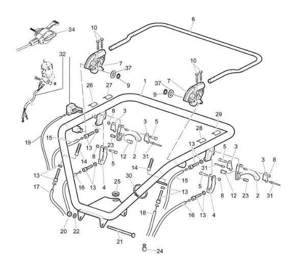 Caja de mando (Manillar) CR 550 HD (Export) Minitransportador