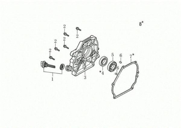 Tapa basamento MOTORE K800 H (EURO 5) Motor K800H(EURO 5)